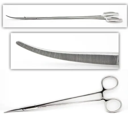 Bengolea Forceps with curved, serrated jaws