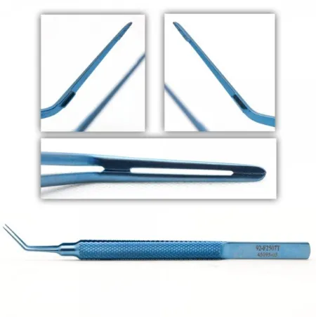 Charlie DSEK Donor Forceps, Titanium, angled, with very delicate tips
