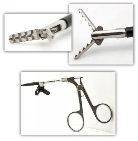 Flexible Biopsy Forceps, single action, with ring handle. 8 french