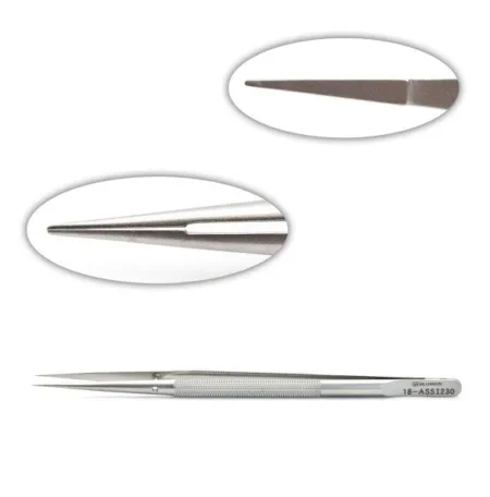 Micro Vascular Forceps with round handle, straight, with platform