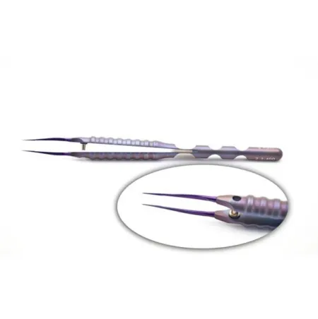 Tying Notched Forceps, anodized purple, with round handle