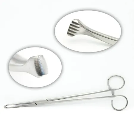 White Tonsil forceps with one open ring handle
