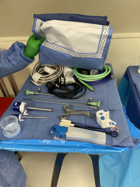 Laparoscopic Gastric Bypass Roux-EN-Y, setup photo