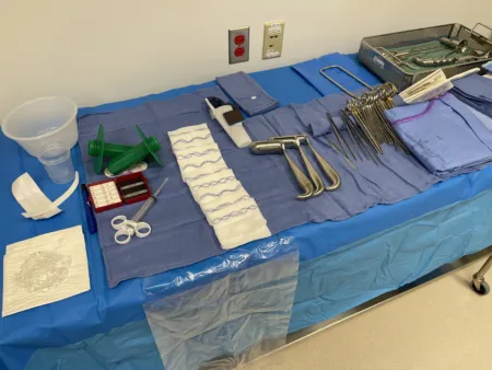 Hemorrhoidectomy — setup photo
