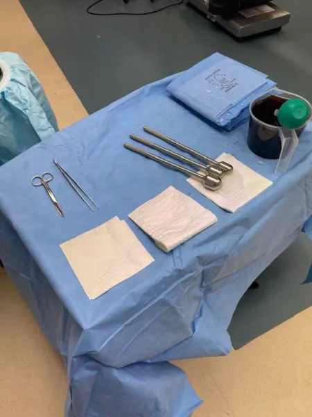 Laparoscopic Hemicolectomy — setup photo