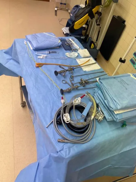 Laparoscopic Hemicolectomy, setup photo