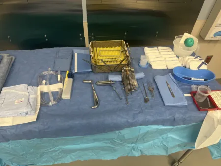 Rectal Exam Under Anesthesia (EUA) — setup photo